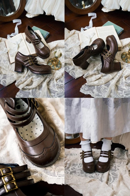 【受注予約~5/11】Triple-Button Brogues パンプス【MODO】