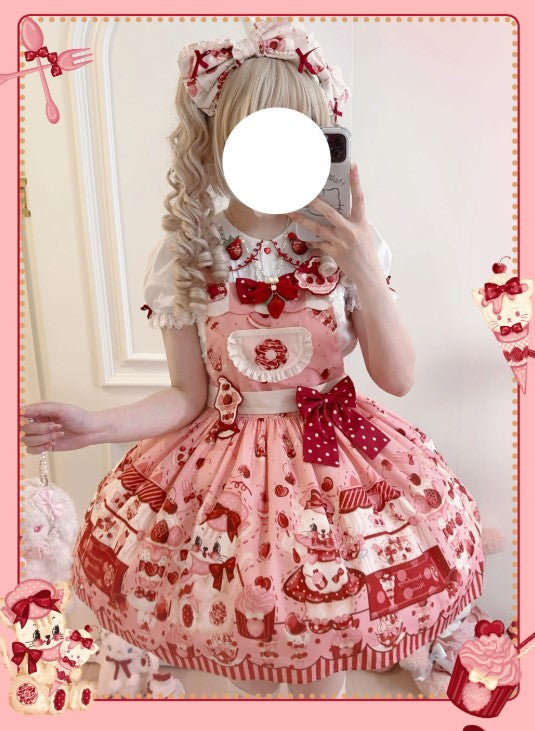 Strawberry Dessert Shop サロペット【Cupcakes】
