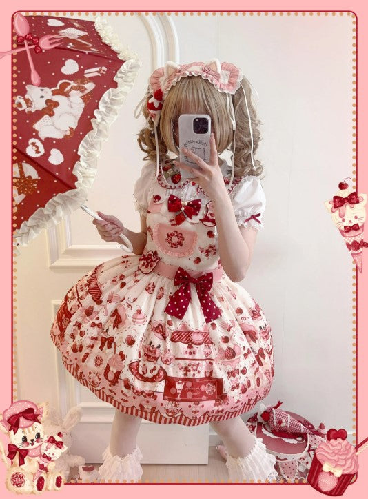 Strawberry Dessert Shop サロペット【Cupcakes】