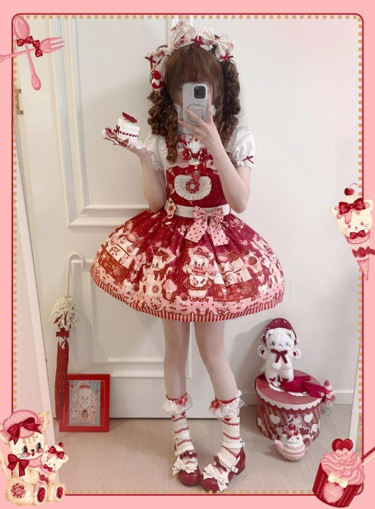 Strawberry Dessert Shop サロペット【Cupcakes】