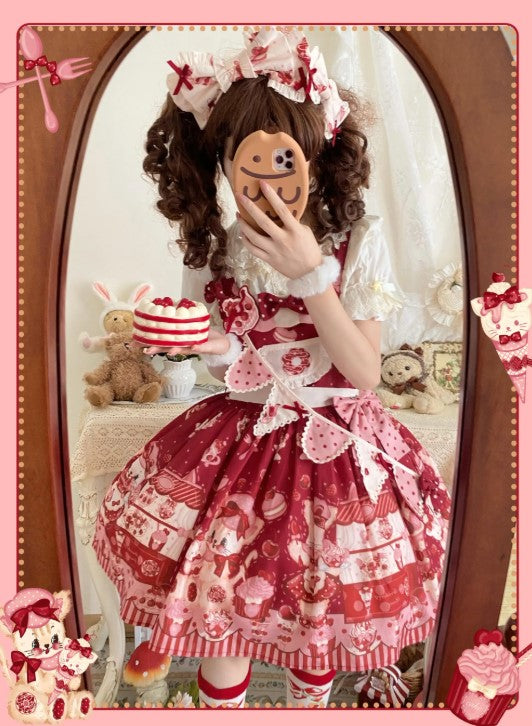Strawberry Dessert Shop サロペット【Cupcakes】
