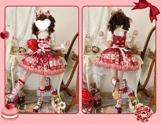 Strawberry Dessert Shop サロペット【Cupcakes】