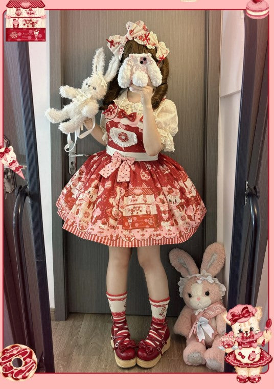 Strawberry Dessert Shop サロペット【Cupcakes】