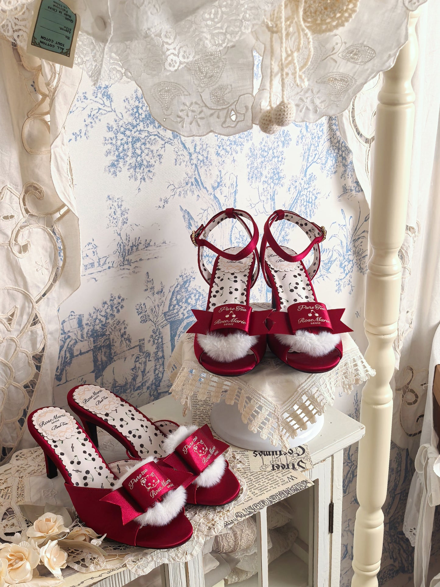 【受注予約~7/5】Fluffy Puff Shoes(バックストラップあり)【Rose Marie seoir×Pure Tea】