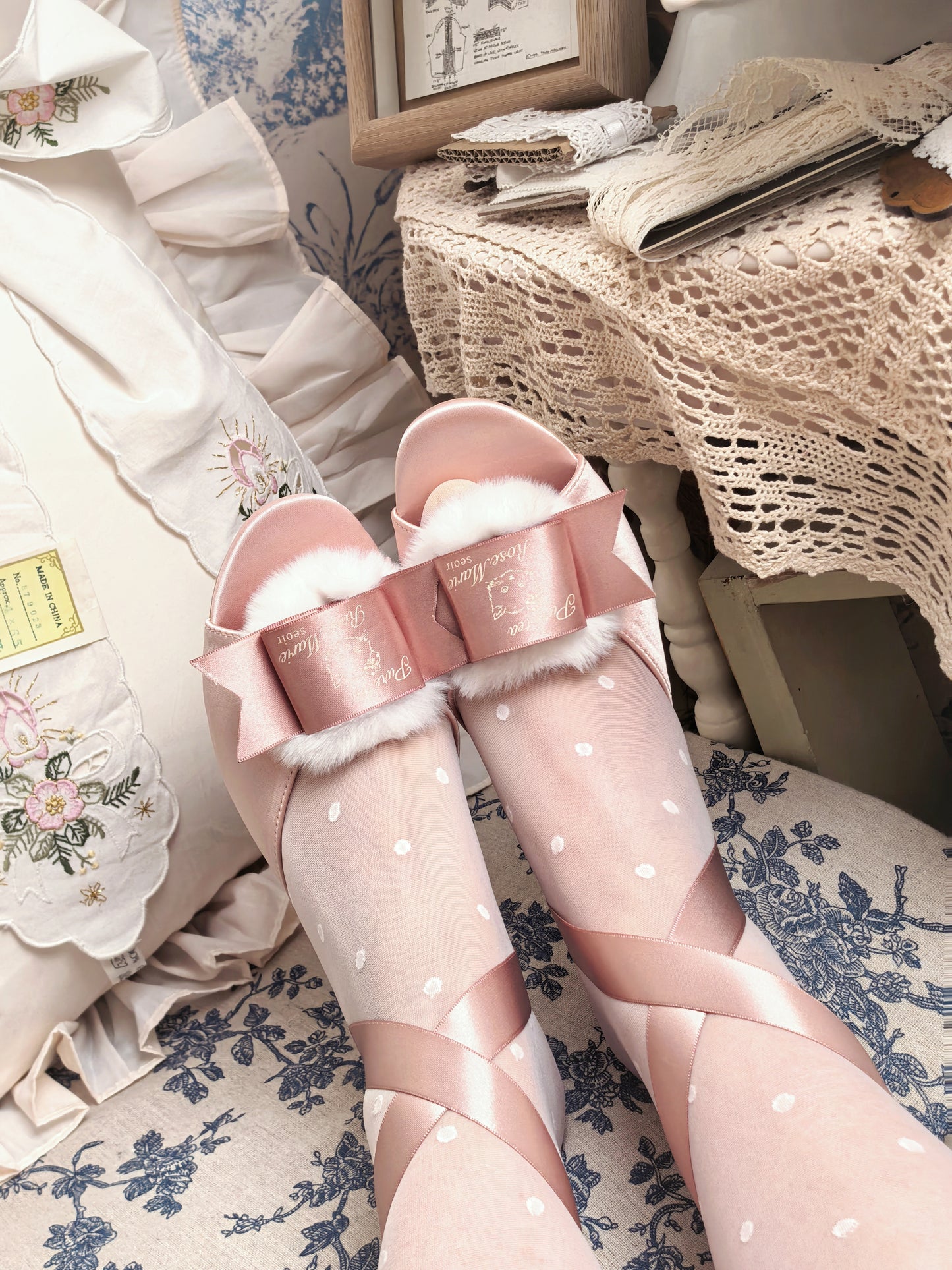 【受注予約~7/5】Fluffy Puff Shoes【Rose Marie seoir×Pure Tea】