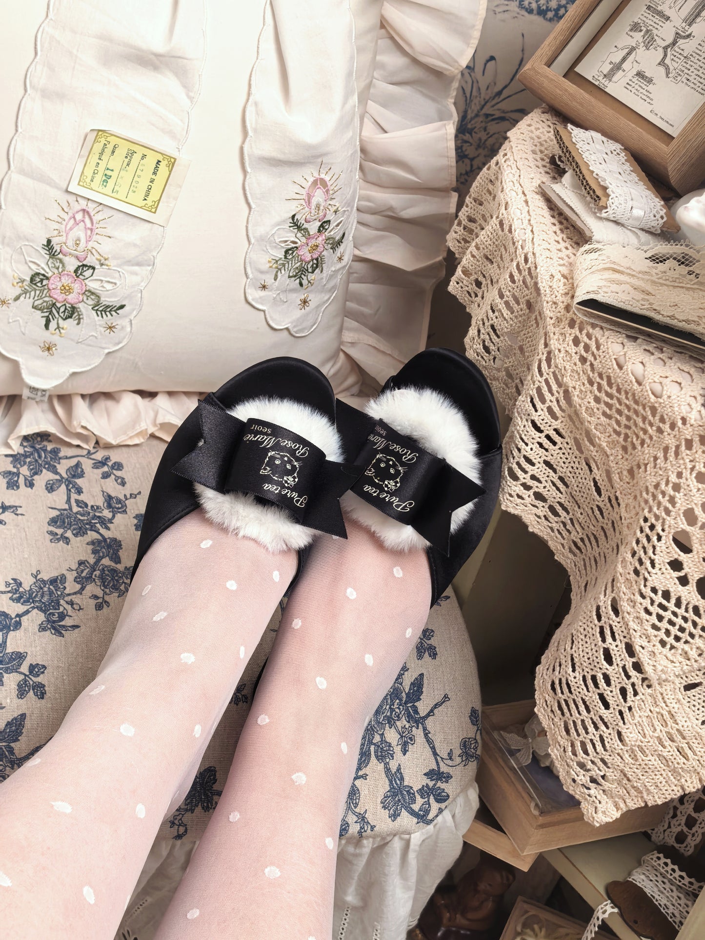 【受注予約~7/5】Fluffy Puff Shoes【Rose Marie seoir×Pure Tea】