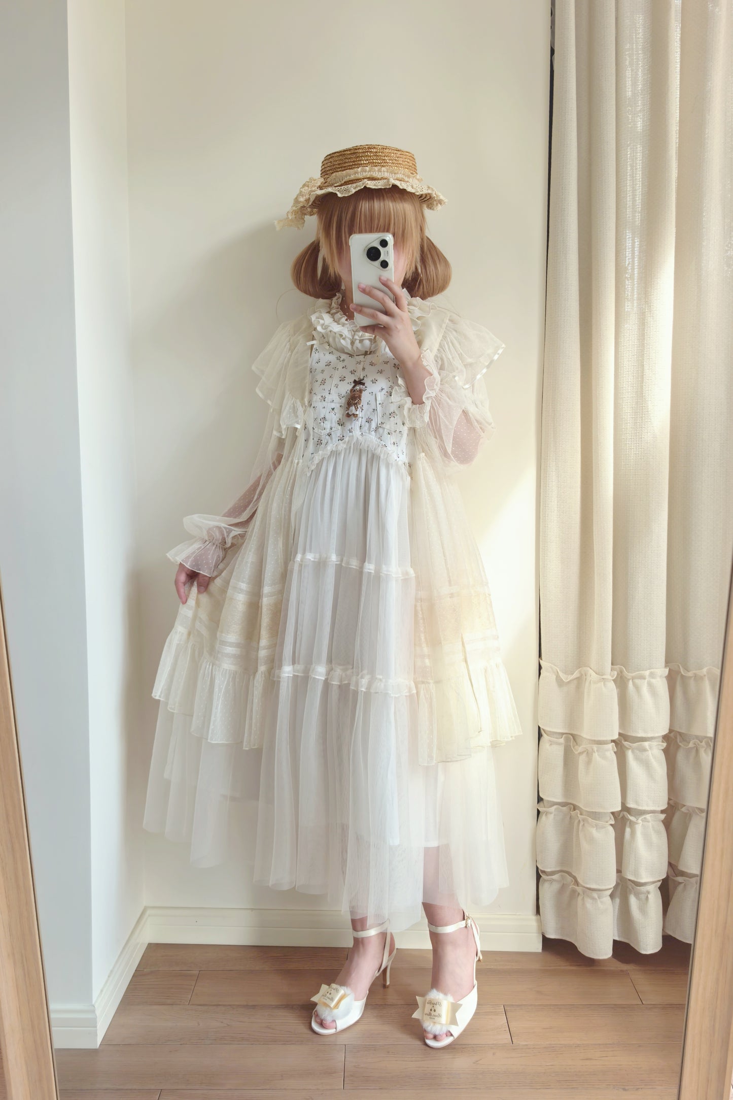 【受注予約~7/5】Fluffy Puff Shoes(バックストラップあり)【Rose Marie seoir×Pure Tea】