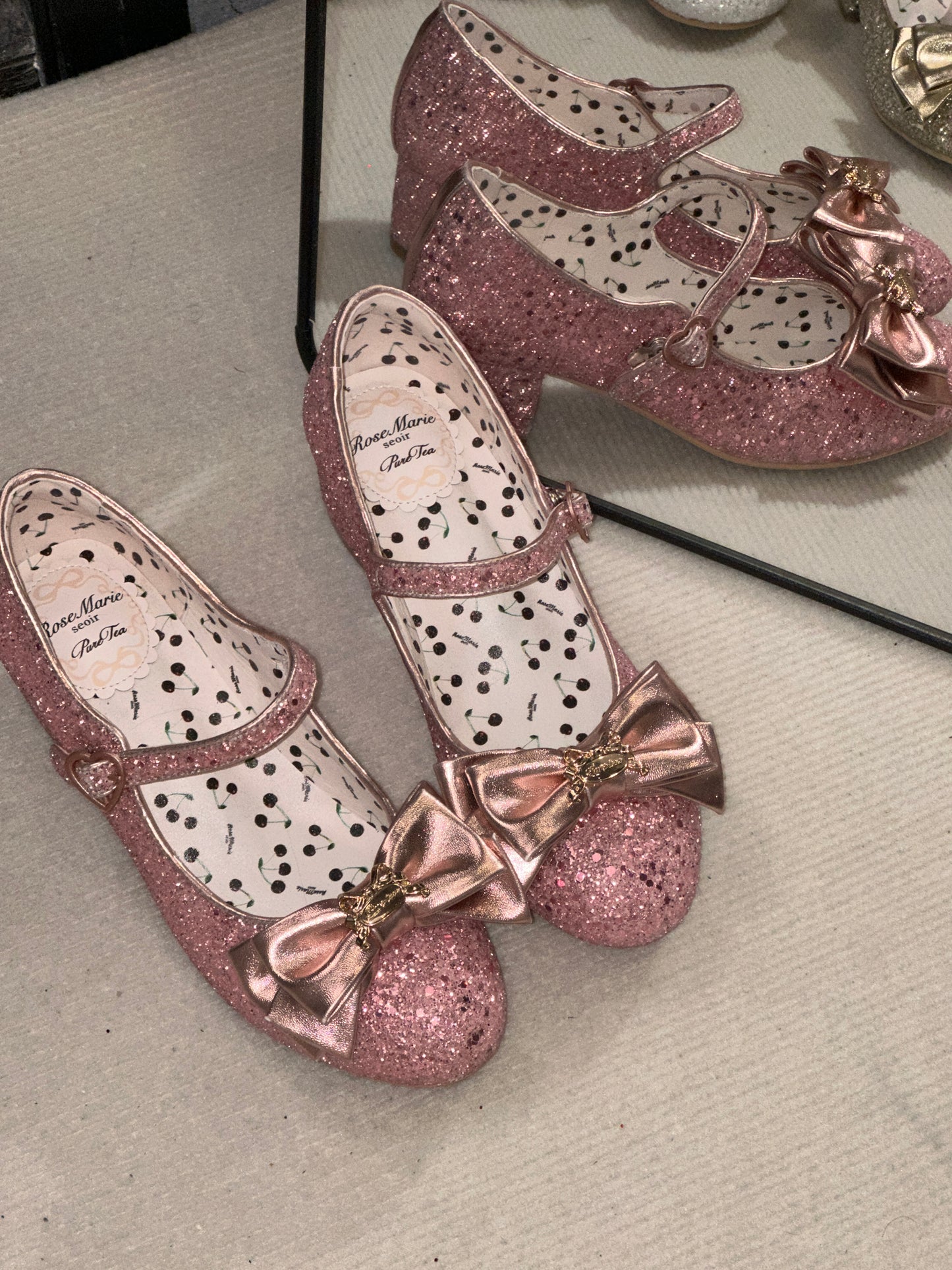 【受注予約~7/5】Ribbon Gritter Shoes【Rose Marie seoir×Pure Tea】