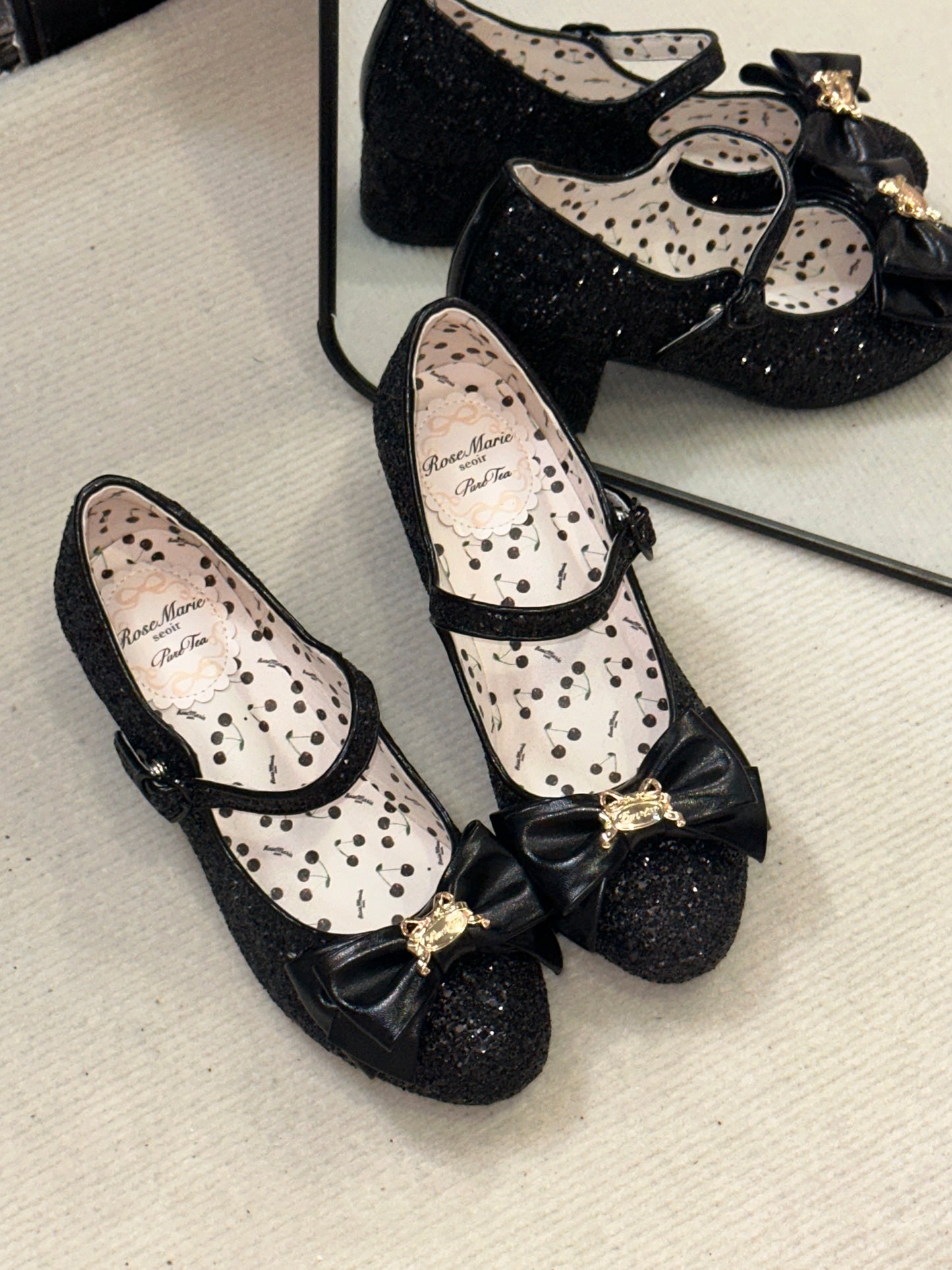【受注予約~7/5】Ribbon Gritter Shoes【Rose Marie seoir×Pure Tea】