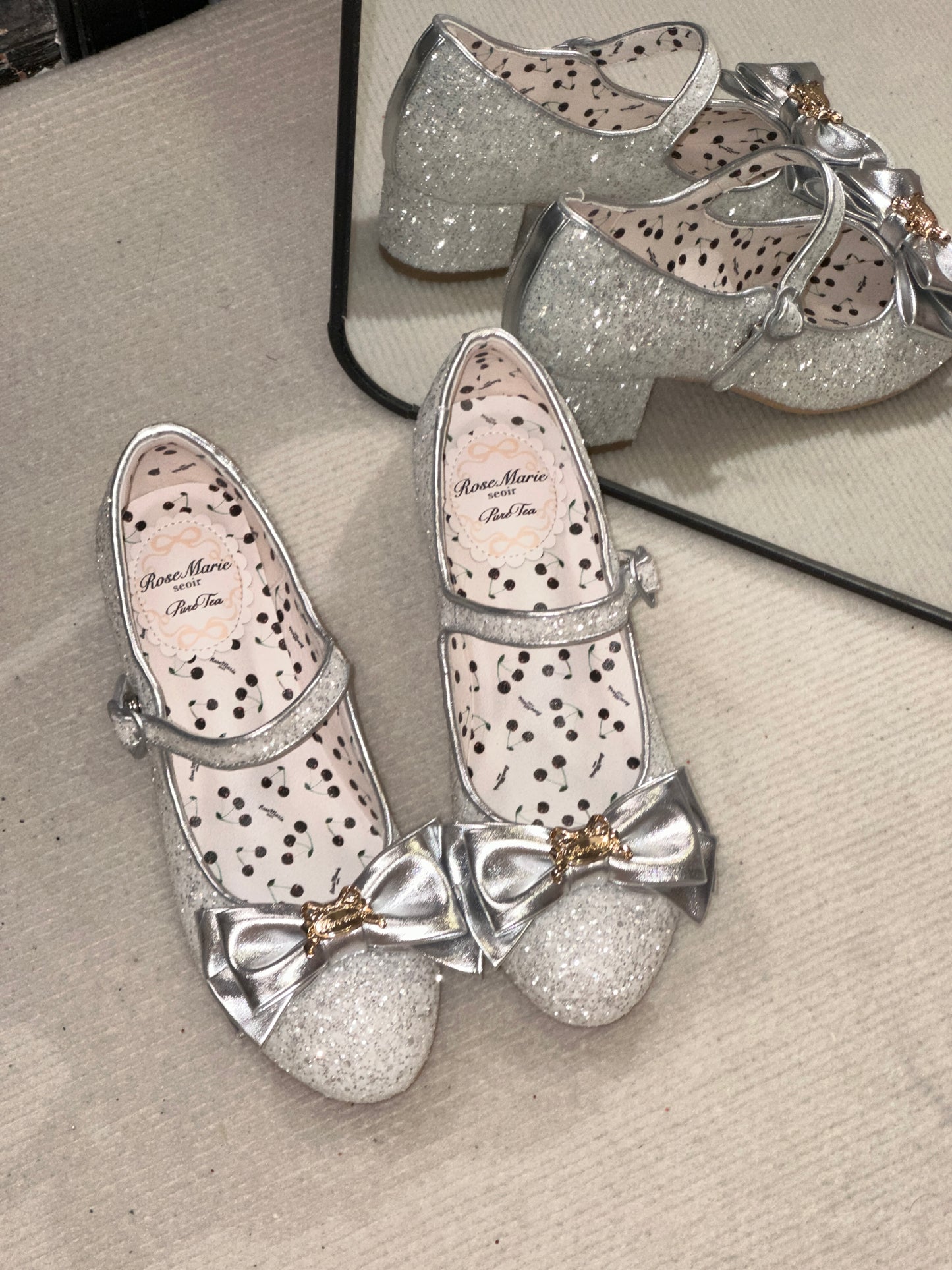 【受注予約~7/5】Ribbon Gritter Shoes【Rose Marie seoir×Pure Tea】