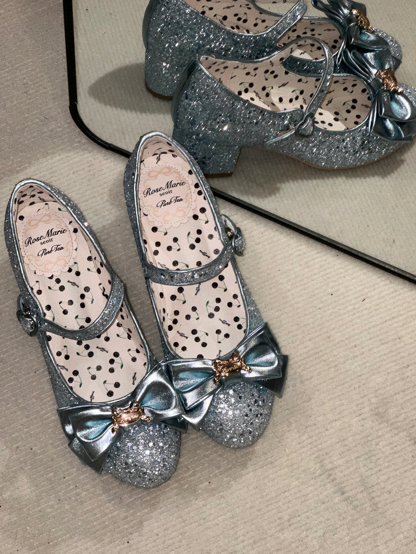 【受注予約~7/5】Ribbon Gritter Shoes【Rose Marie seoir×Pure Tea】