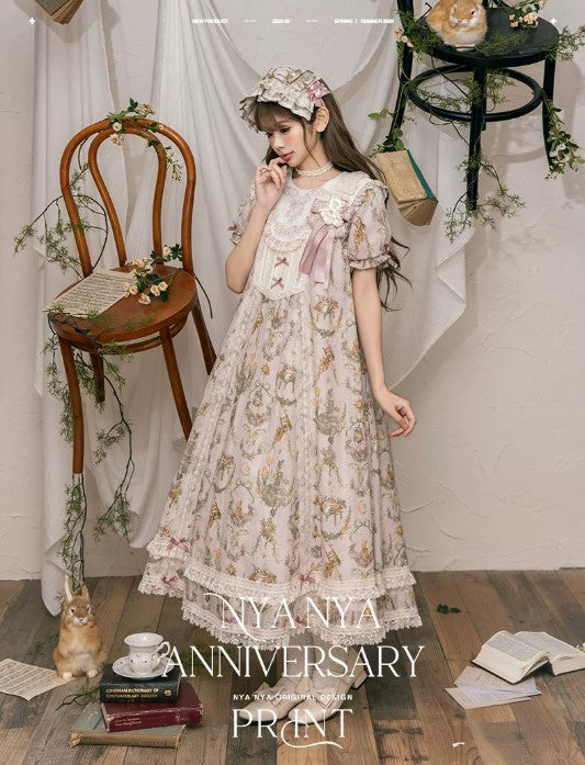 【受注予約~6/3】NyaNya Anniversary Print ワンピース【NyaNya】