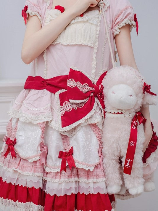 【受注予約~6/18】Shepherd's Dream ぬいぐるみバッグ・お洋服セット(ピンク)【QSHOP】