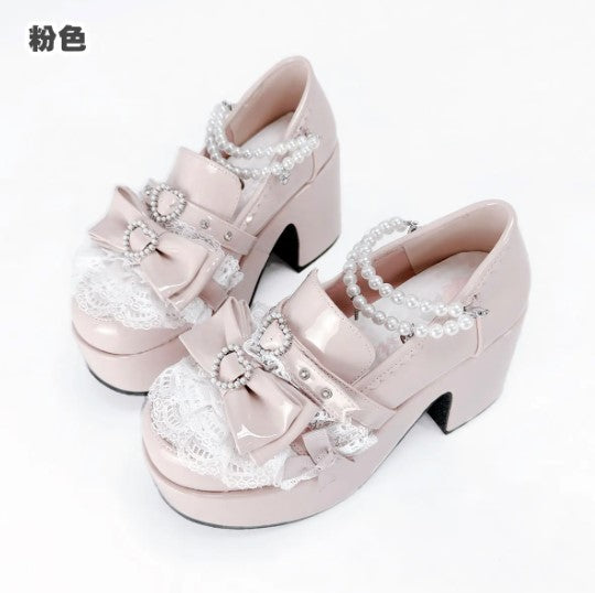 【受注予約~6/18】Heart Buds 厚底ローファー【Sheep Puff】