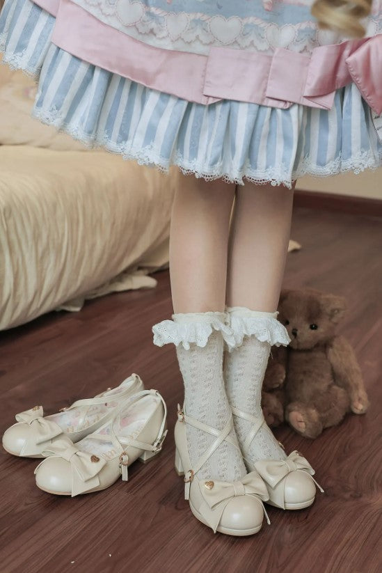 【受注予約~7/28】Miss Fondant ストラップシューズ(2.6cmヒール)【Sheep Puff】