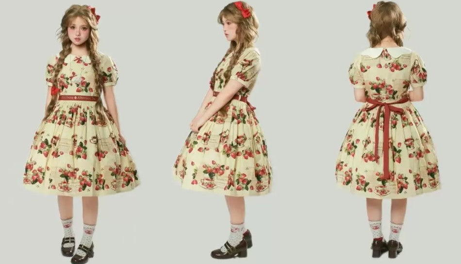 【受注予約~8/13】Strawberry Tea ワンピース・ジャンパースカート【with list】