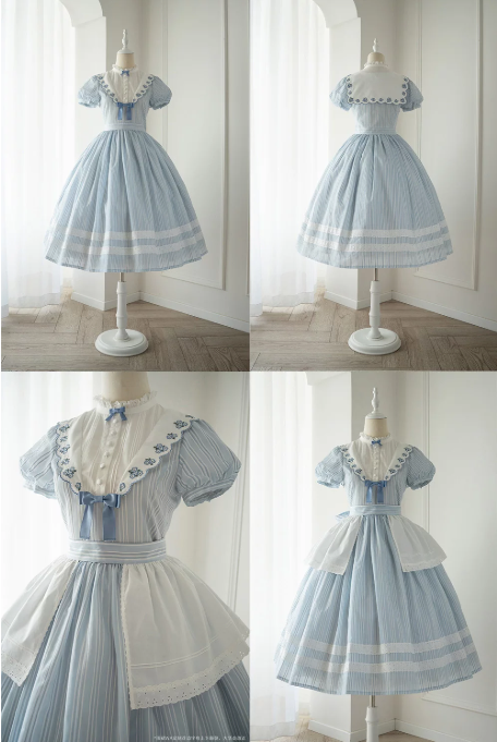 【受注予約~8/6】Striped Nemophila ワンピース・ジャンパースカート【Whital Alley】