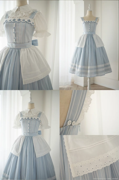 【受注予約~8/6】Striped Nemophila ワンピース・ジャンパースカート【Whital Alley】