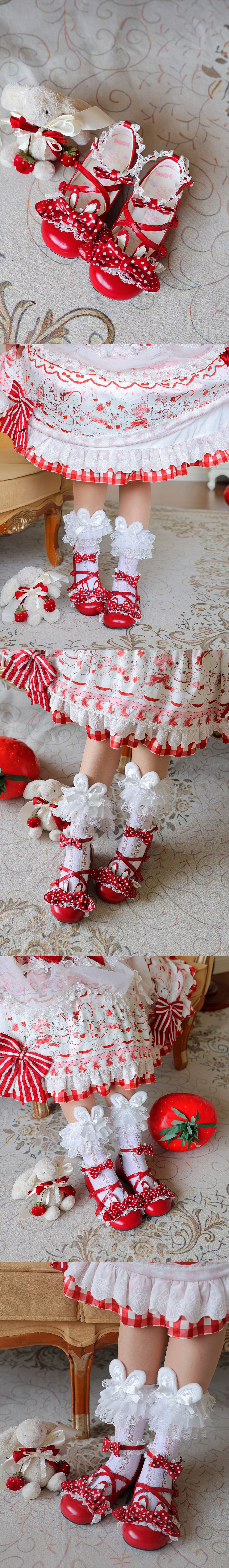 【受注予約~9/13】Lacy Rabbit ストラップパンプス【Sheep Puff】