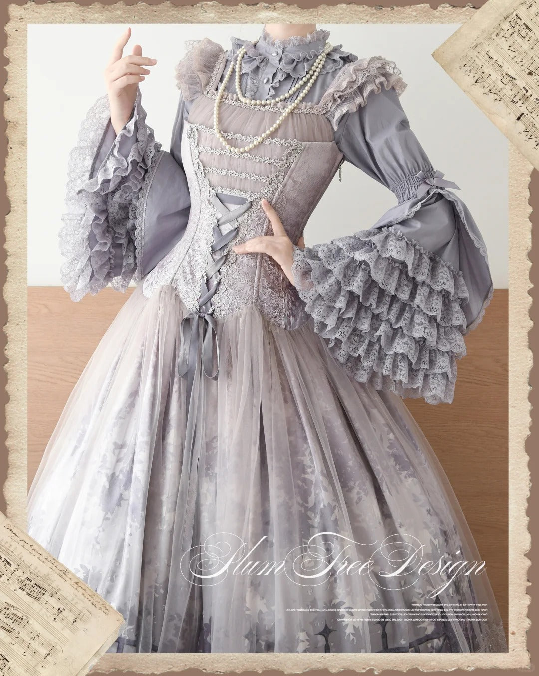 Lilia 姫袖ブラウス(パープル)【梅子】