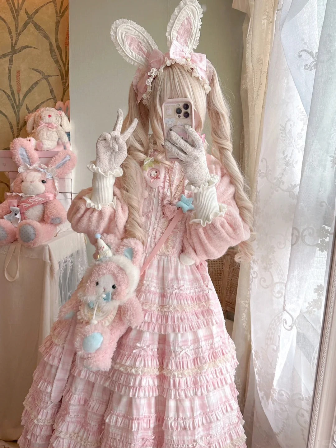 [Vorbestellungen bis 12. März möglich] Cremefarbenes Bunny-Kleid [Rich]