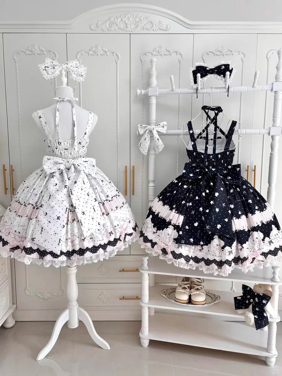 【受注予約~11/18】Polka Dot Puppy ジャンパースカート【兔果芋園】