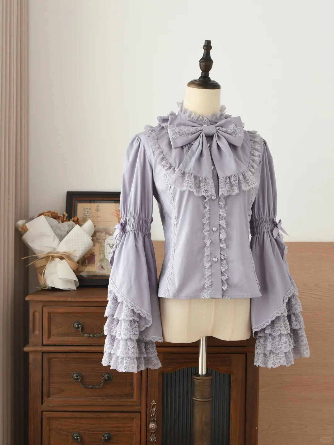 Lilia 姫袖ブラウス(パープル)【梅子】