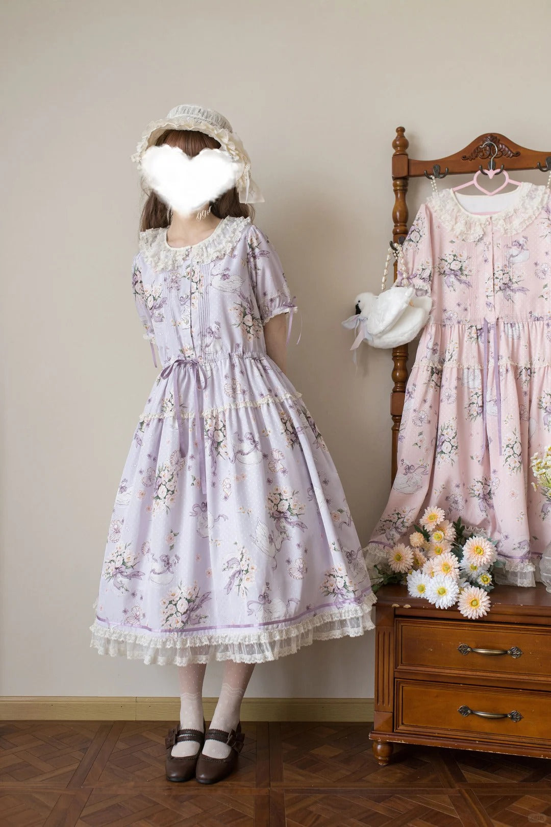 【受注予約~4/27】Camellia Swan ワンピース【Maple Sugar】