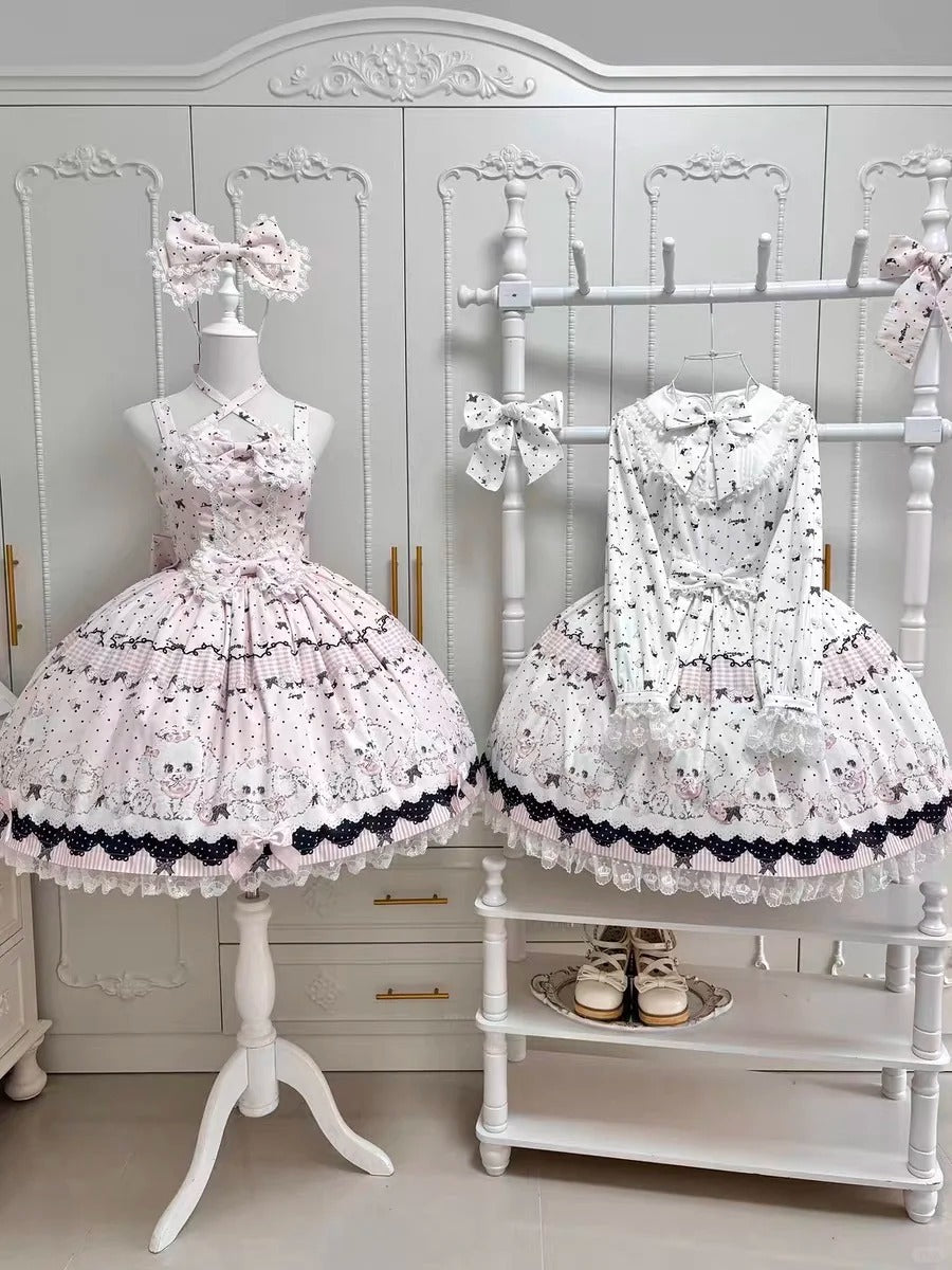 Epetice Polka Dot Puppyワンピース・ジャンパースカート Polka Dot Puppy ワンピース【兔果芋園】 – Epetice