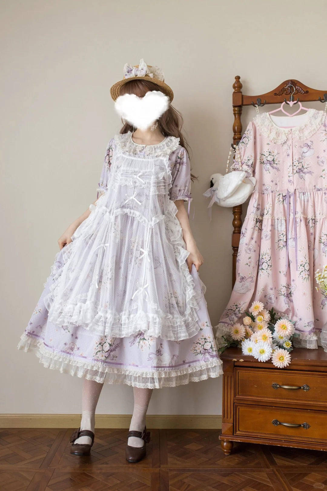 【受注予約~4/27】Camellia Swan ワンピース【Maple Sugar】