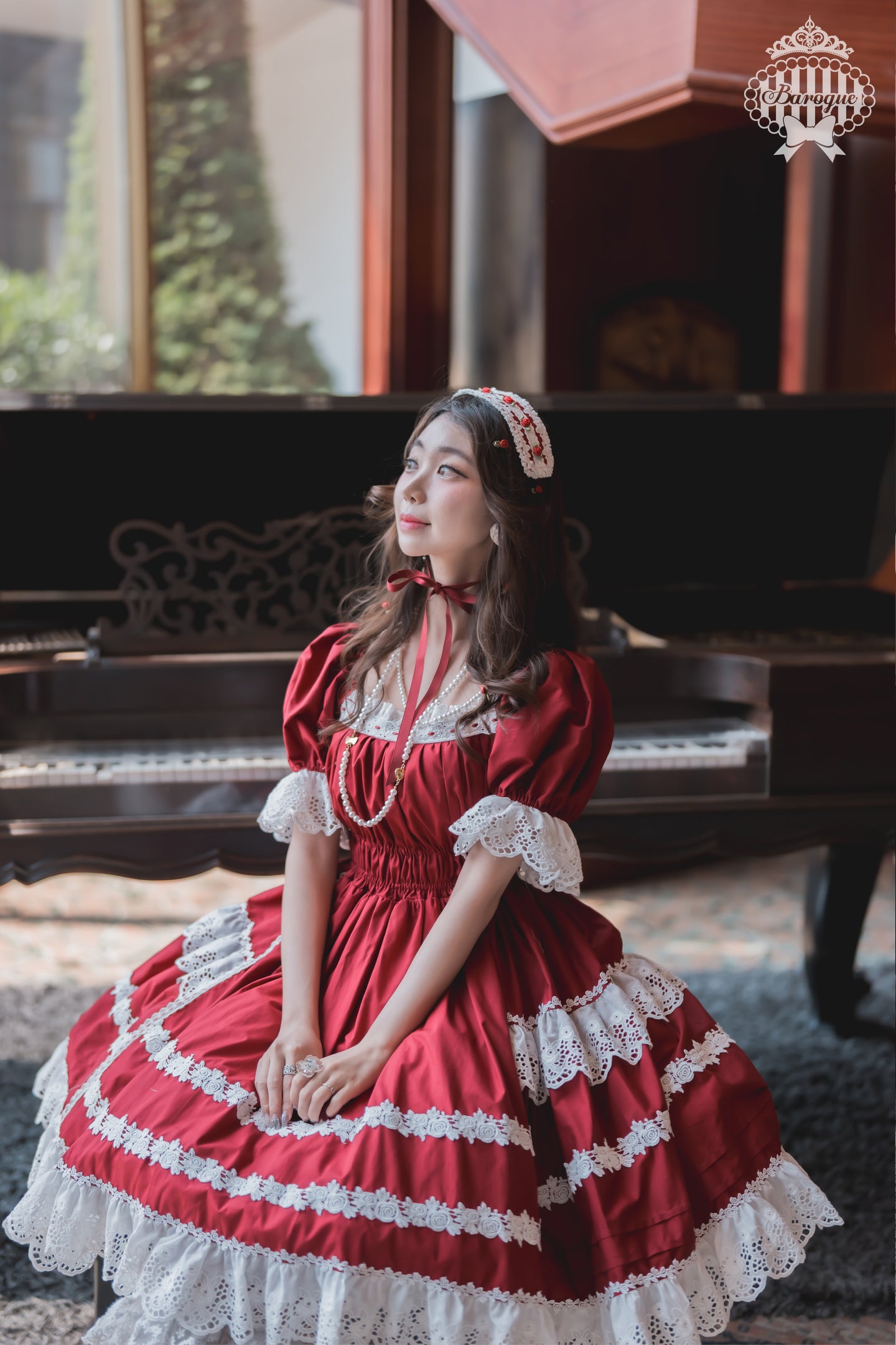 【受注予約~10/5】Rose Bouquet フルシャーリングワンピース【Baroque】