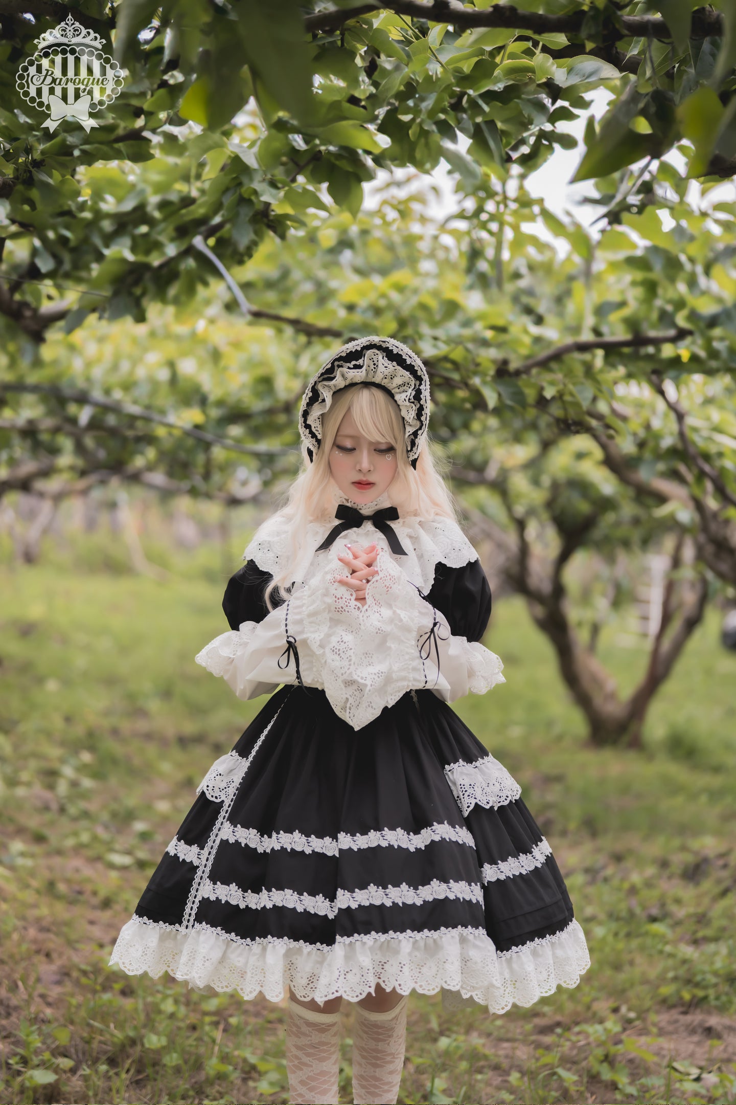 【受注予約~10/5】Rose Bouquet フルシャーリングワンピース・3点セット【Baroque】