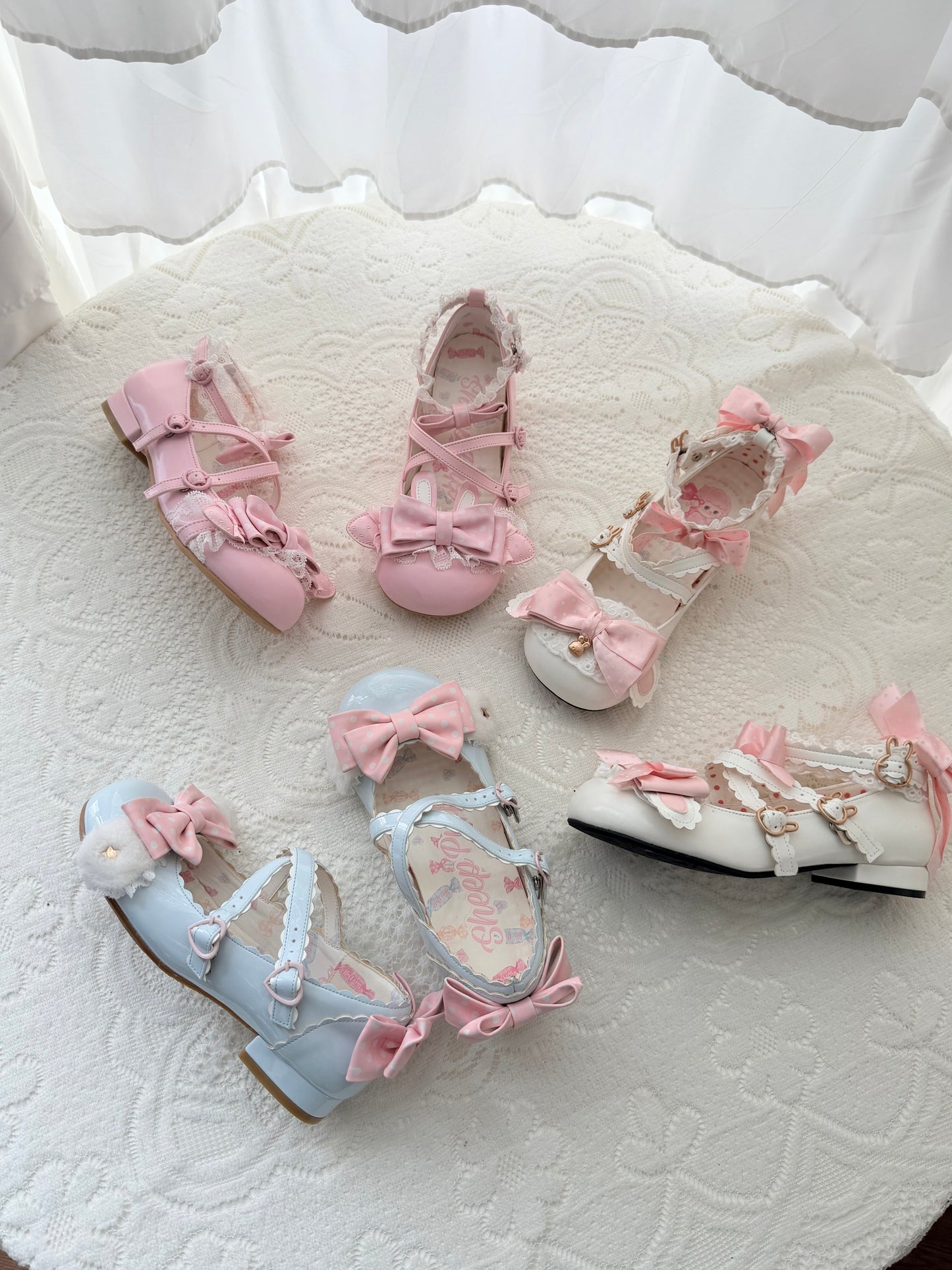 【受注予約~9/13】Lacy Rabbit ストラップパンプス【Sheep Puff】