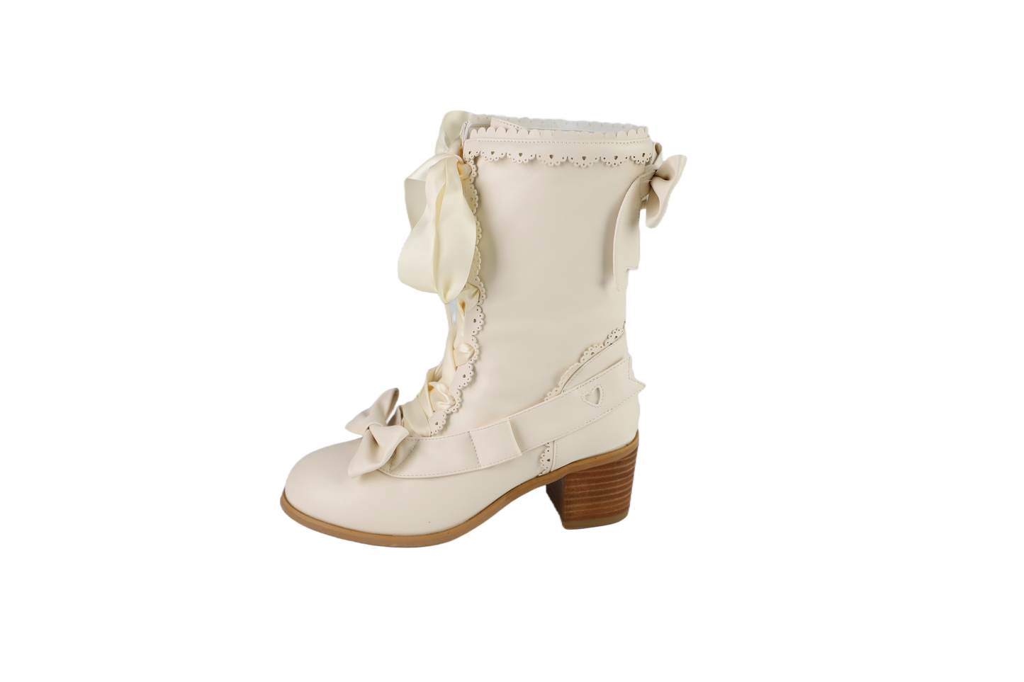 【受注予約~9/21】リボンスカラップショートブーツ【Sheep Puff】