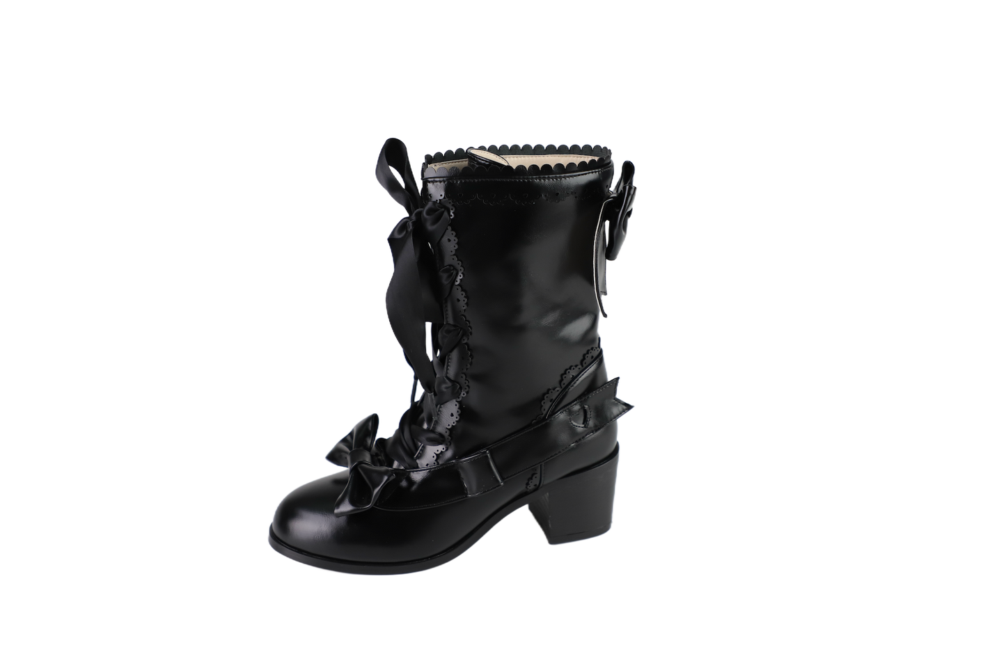 【受注予約~9/21】リボンスカラップショートブーツ【Sheep Puff】