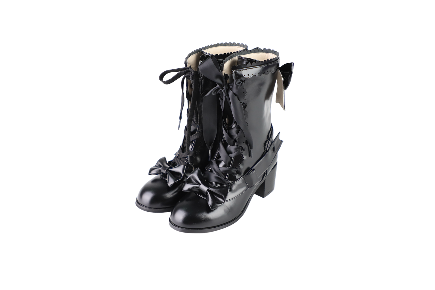 【受注予約~9/21】リボンスカラップショートブーツ【Sheep Puff】