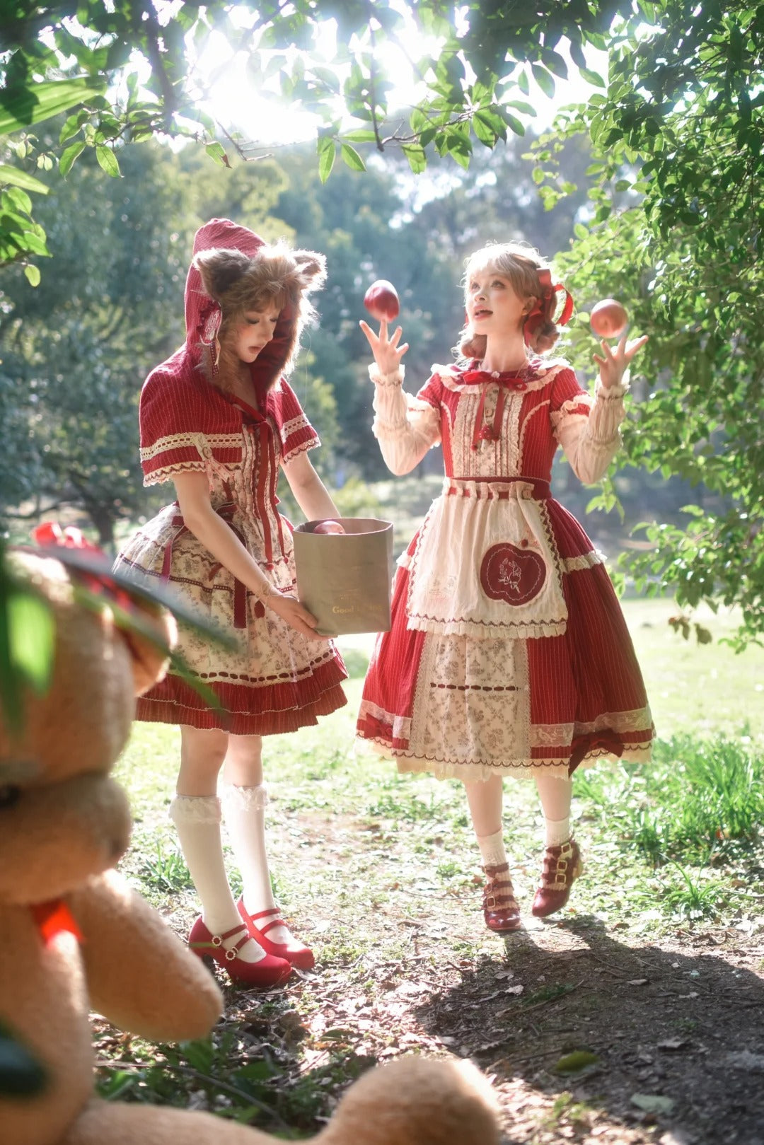 【受注予約~4/27】森の赤ずきんちゃん ワンピース・ジャンパースカートセット【Peony】