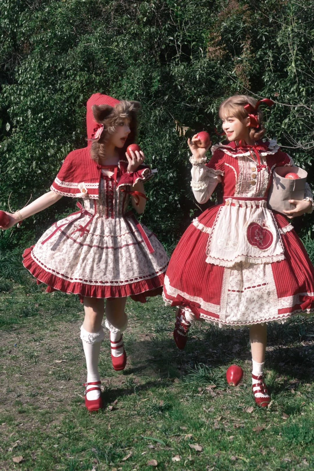 【受注予約~4/27】森の赤ずきんちゃん ワンピース・ジャンパースカートセット【Peony】