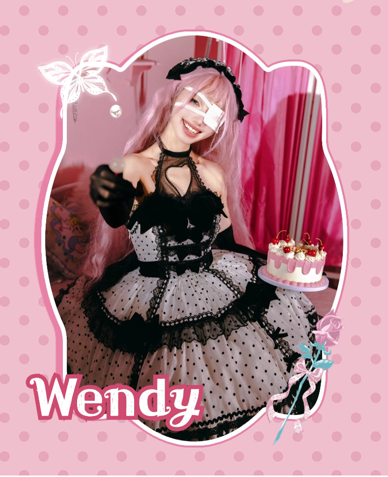 【受注予約~8/13】Wendy ジャンパースカート・ヘッドドレスセット【Bluebell】