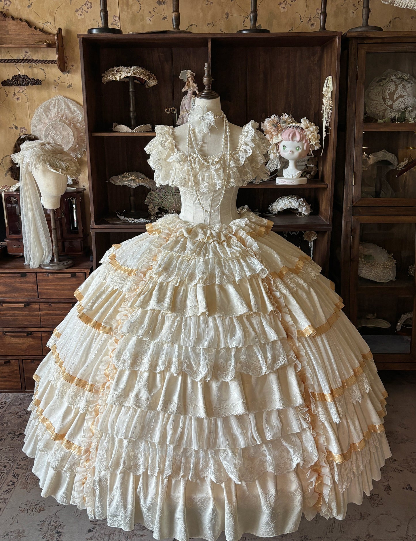 【受注予約~4/16】Lace Waltz × Apricot Waltz ワンピース・姫袖・フルセット【sedef】