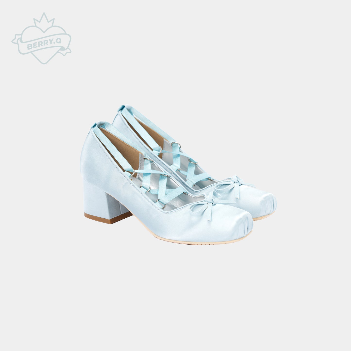乙女のメヌエット サテンヒールパンプス(5.5cmヒール)【BerryQ】