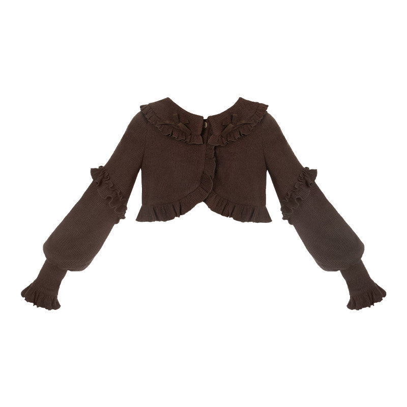 襟付きニットカーディガン【With Puji】