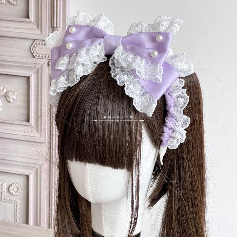 パールリボンカチューシャ【妹抖手作工作屋】