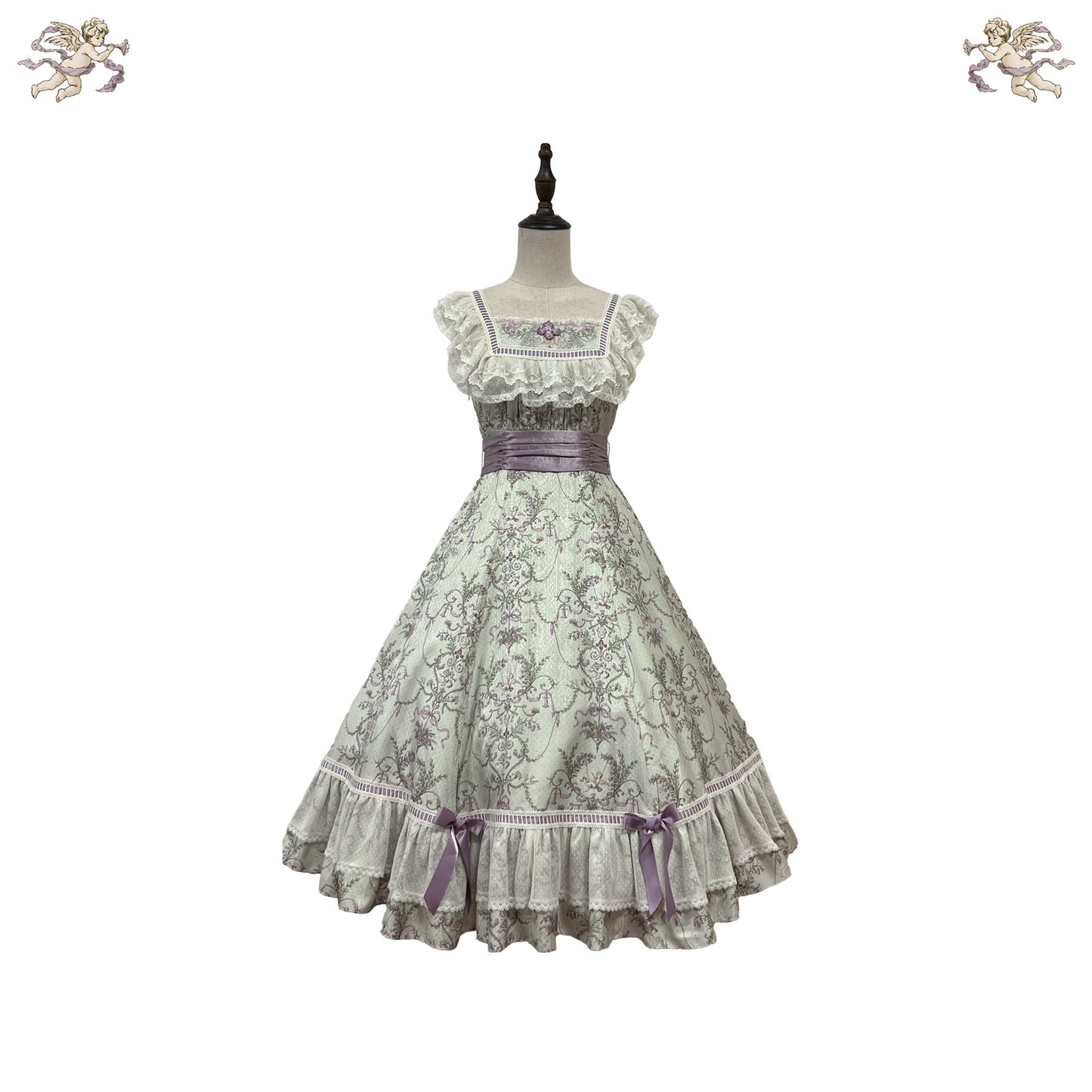 【受注予約~9/11】Angel Flower Wall ジャンパースカート【iris de nuit】