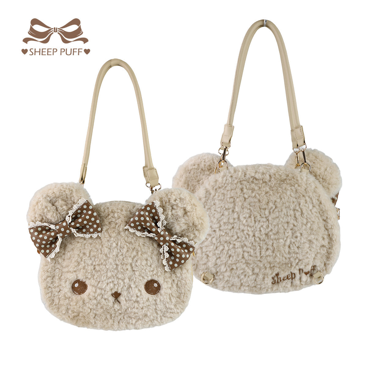 リボンくまちゃんバッグ(ファーver.)【Sheep Puff】 – Epetice
