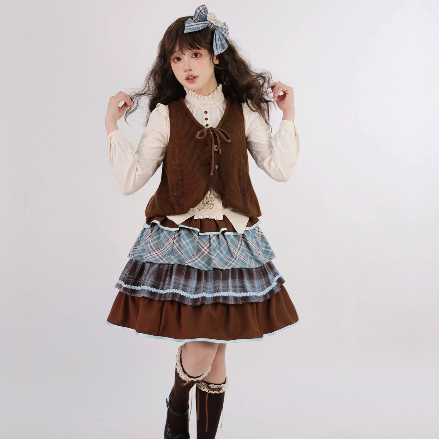 Bear Mint Chocolate ベスト・スカート【Cyan】