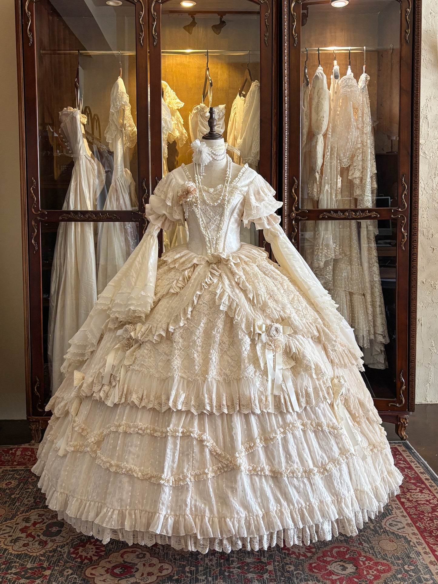 【受注予約~4/16】Lace Waltz × Apricot Waltz ワンピース・姫袖・フルセット【sedef】