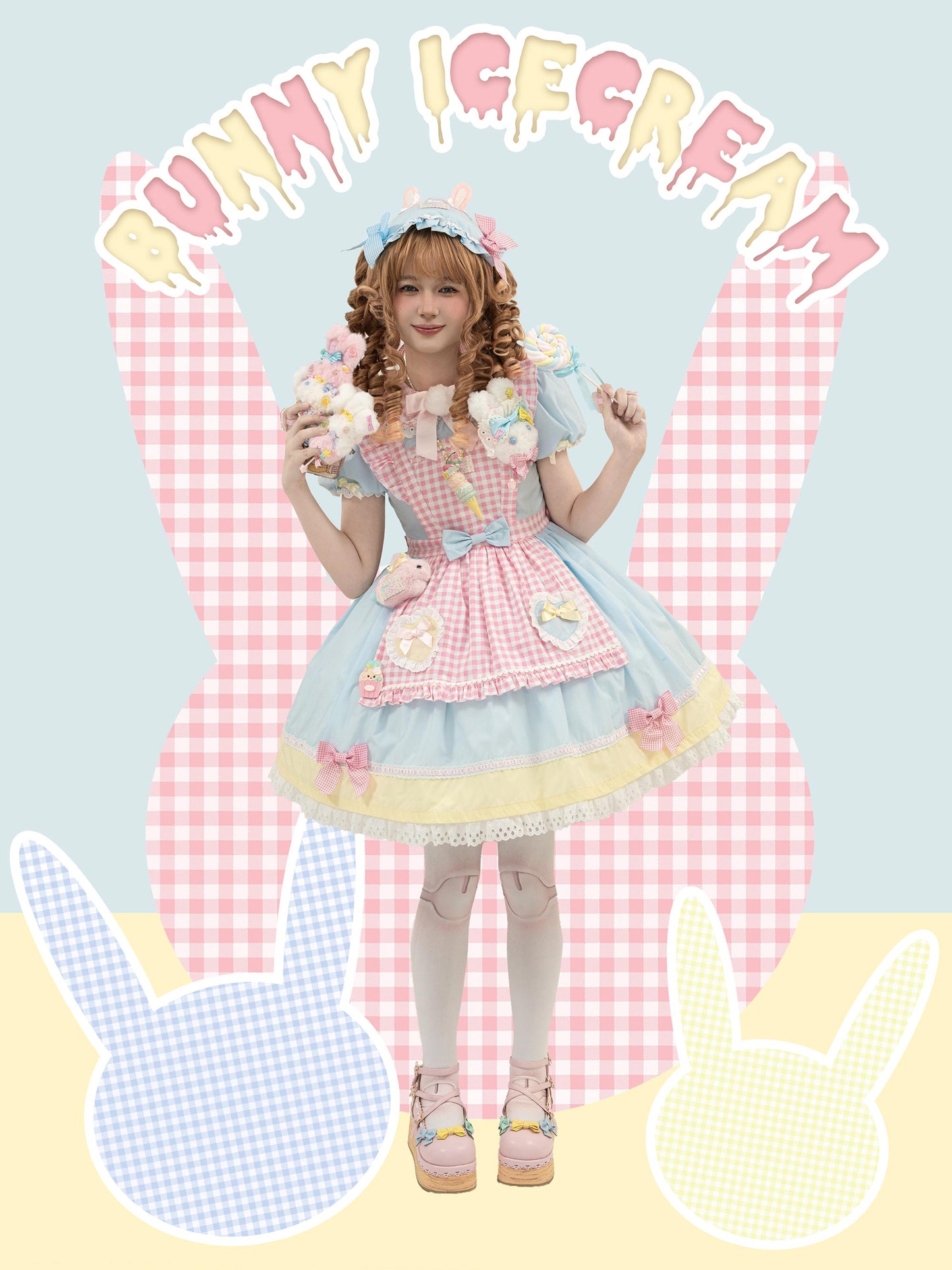 【受注予約~9/5】Bunny ice cream ワンピース【Cutey Mask】