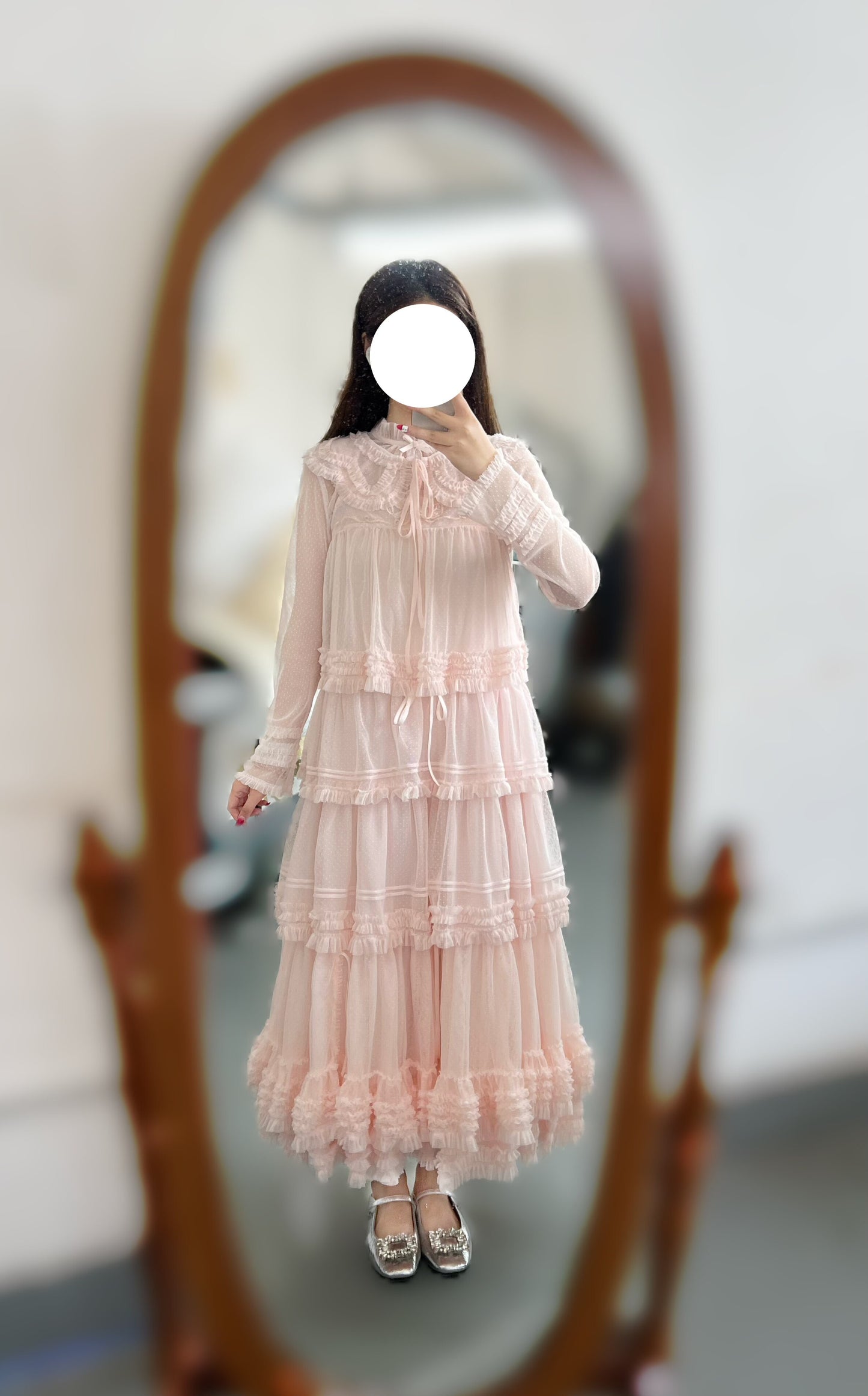 Gepunktetes Tüll-Stufenkleid (110 cm) [Nan'i Western Clothing]