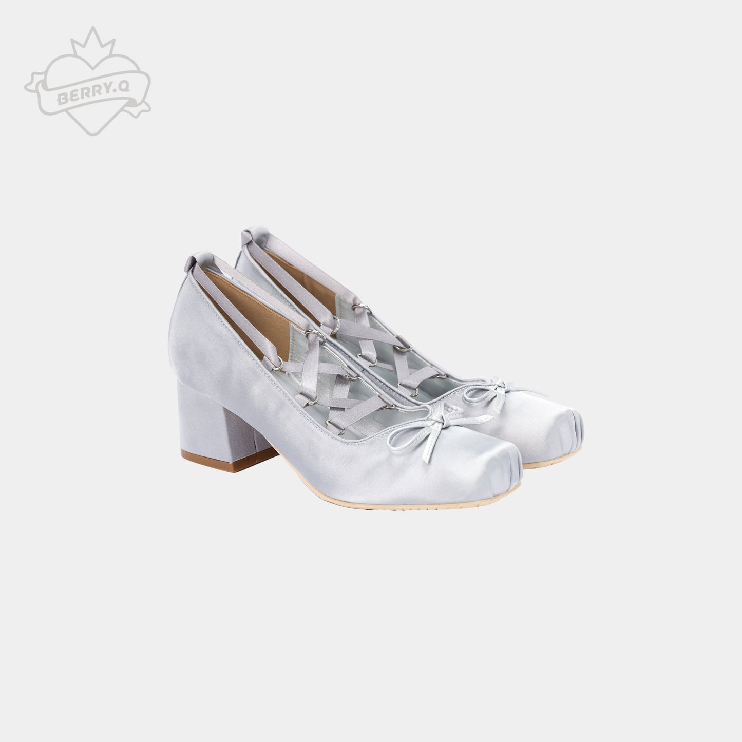 乙女のメヌエット サテンヒールパンプス・40サイズ【BerryQ】
